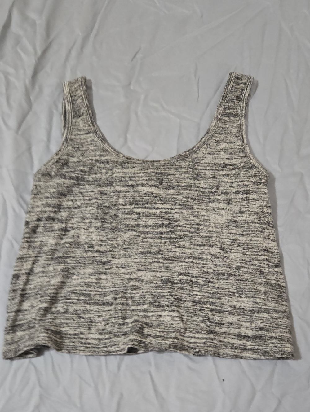 Old Navy Heathered Gray Scoop Neck Crop Tank